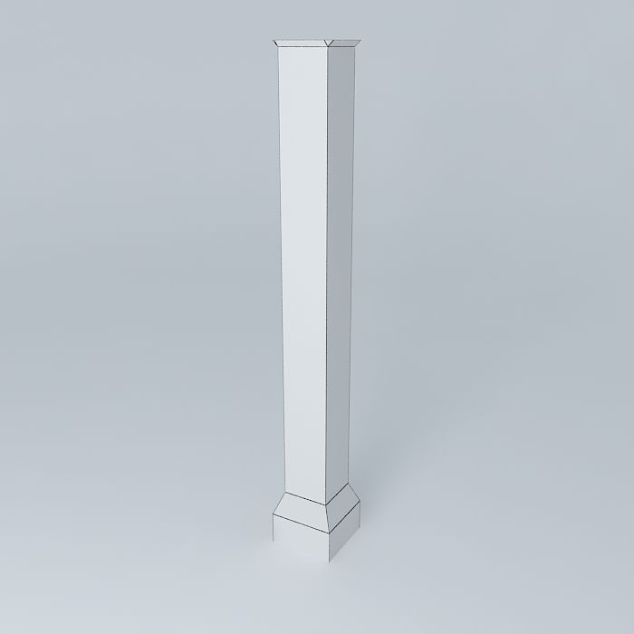Red Brick Column 3D model_4