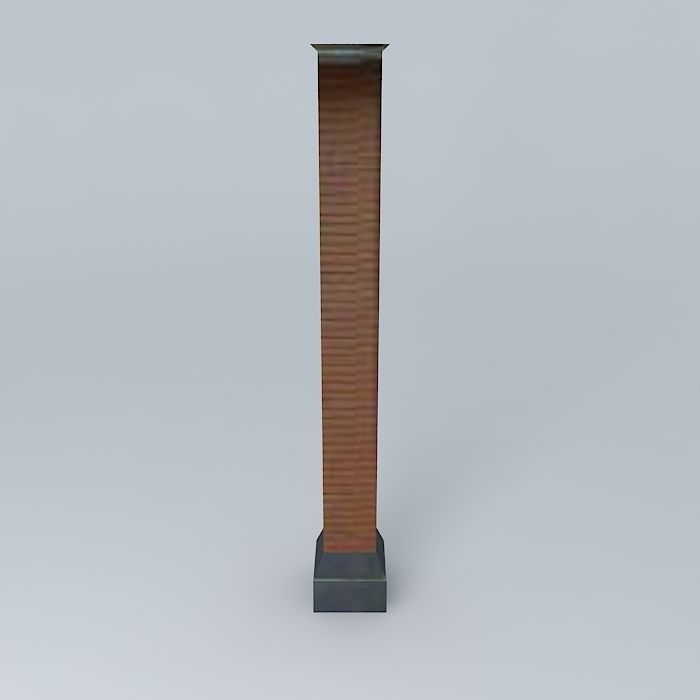 Red Brick Column 3D model_1