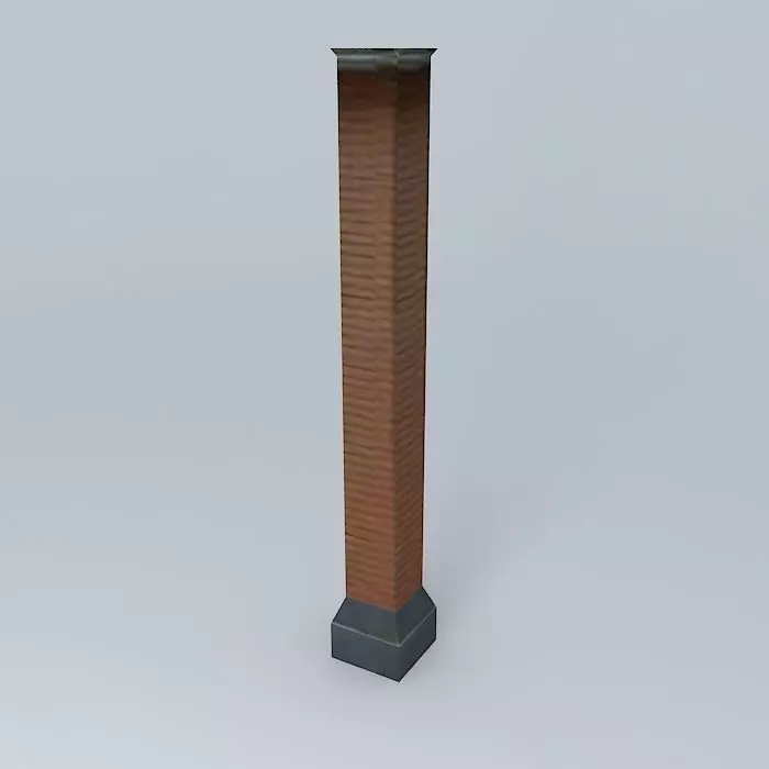 Red Brick Column 3D model_0