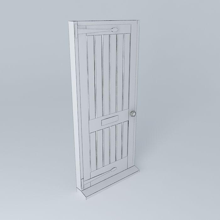 Doors wooden door Free 3D model_3