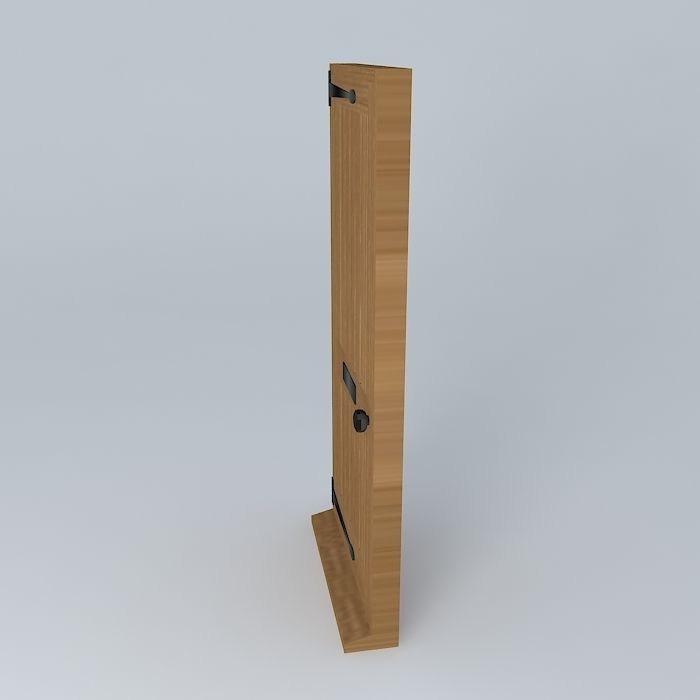 Doors wooden door Free 3D model_2