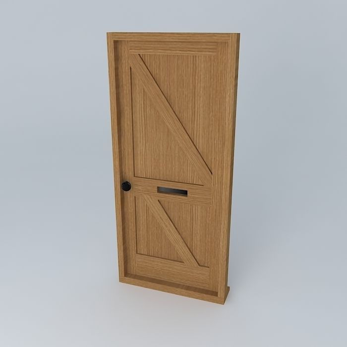 Doors wooden door Free 3D model_1