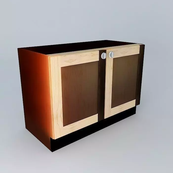 Cabinet wooden with two doors Free 3D model