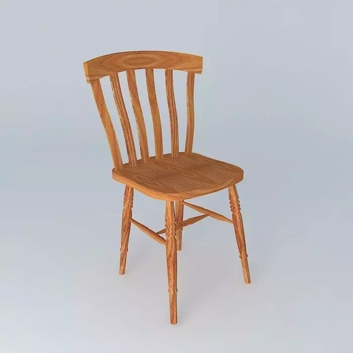 Chair wooden Free 3D model_0