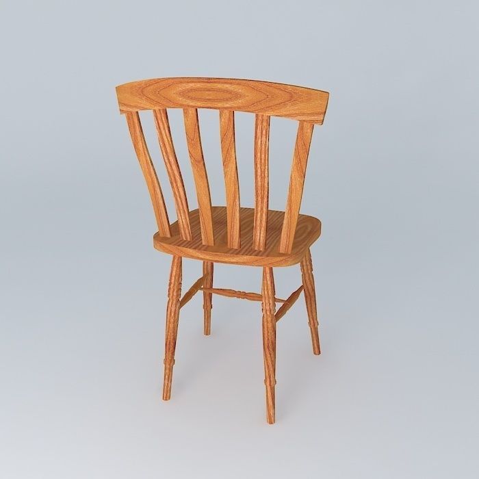 Chair wooden Free 3D model_1