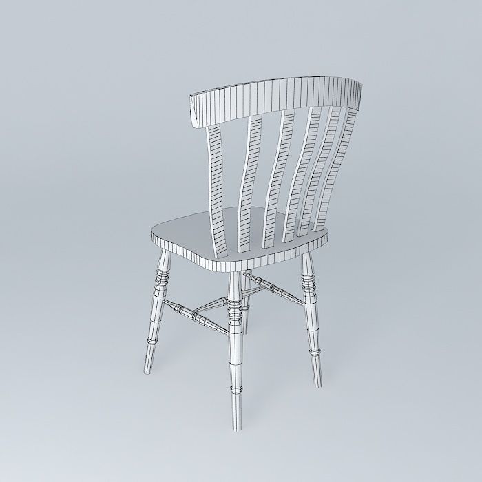Chair wooden Free 3D model_4