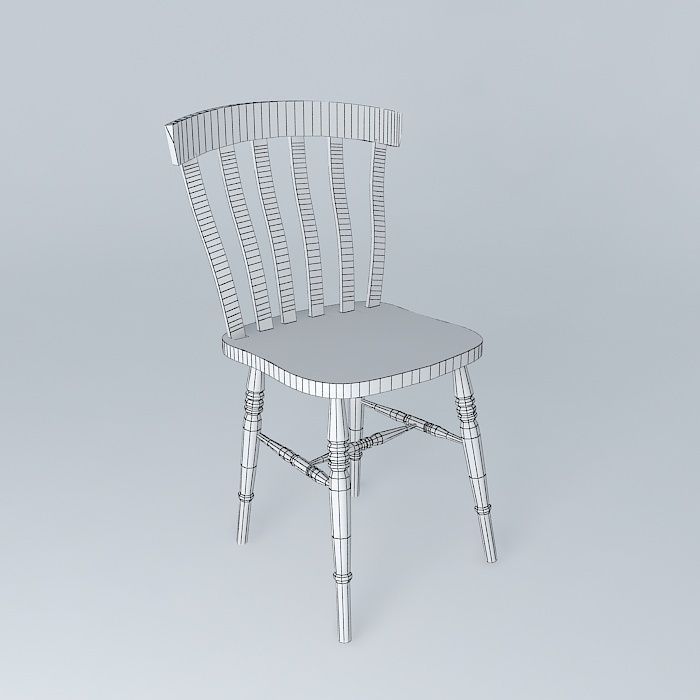 Chair wooden Free 3D model_3
