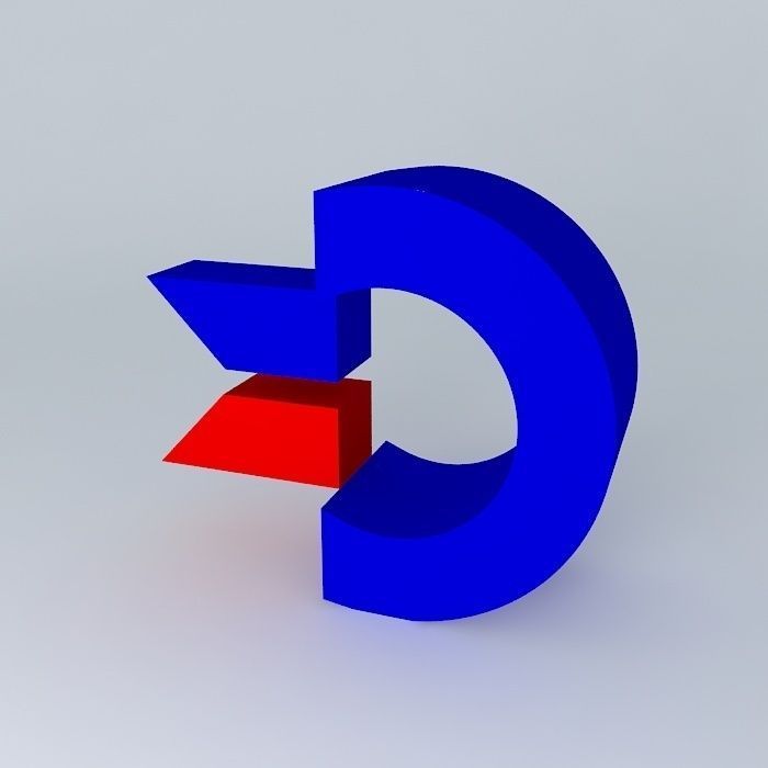 Commodore International Company Logo 3D model_1
