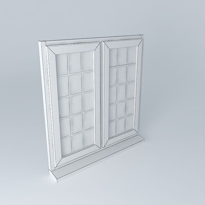 Window wooden Free 3D model_3