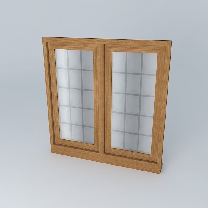 Window wooden Free 3D model_1