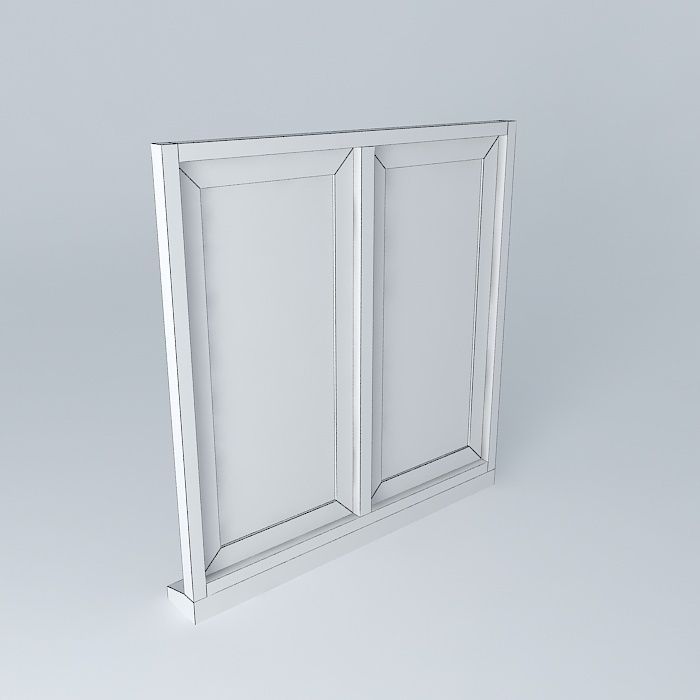Window wooden Free 3D model_4