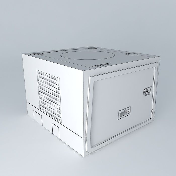 Nintendo Gamecube Game Console - Silver White 3D model_4