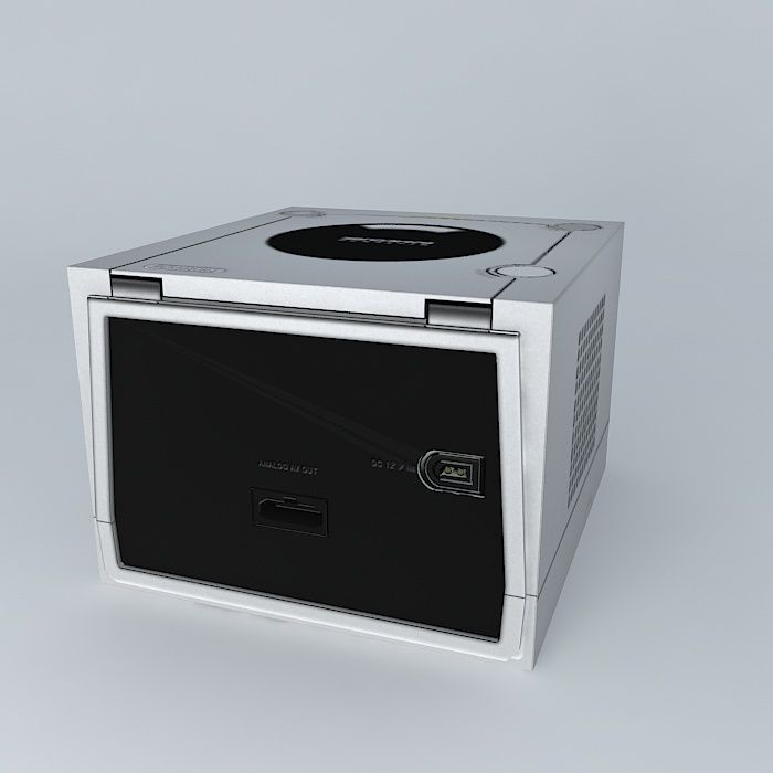 Nintendo Gamecube Game Console - Silver White 3D model_1