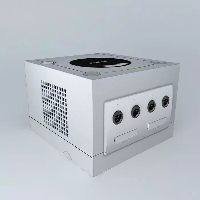 Nintendo Gamecube Game Console - Silver White 3D model_0