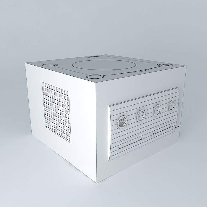 Nintendo Gamecube Game Console - Silver White 3D model_3