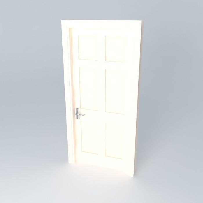 Simple Door Free 3D model_1