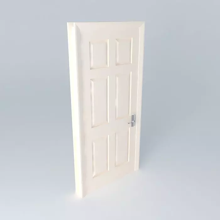 Simple Door Free 3D model_0
