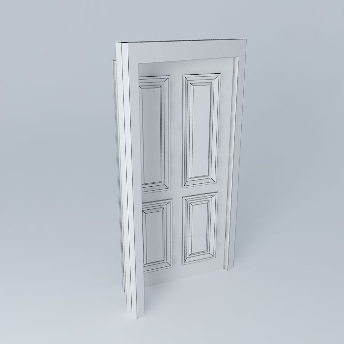 Old Wooden Internal Door 3D model_4