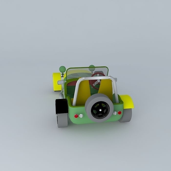 Antique colorful car Free 3D model_2