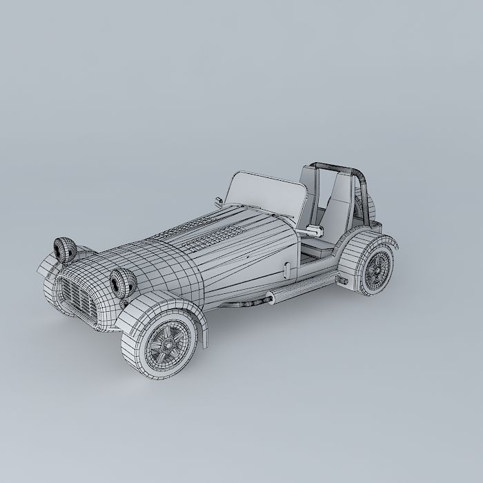 Antique colorful car Free 3D model_3