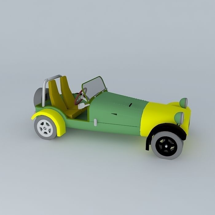 Antique colorful car Free 3D model_1
