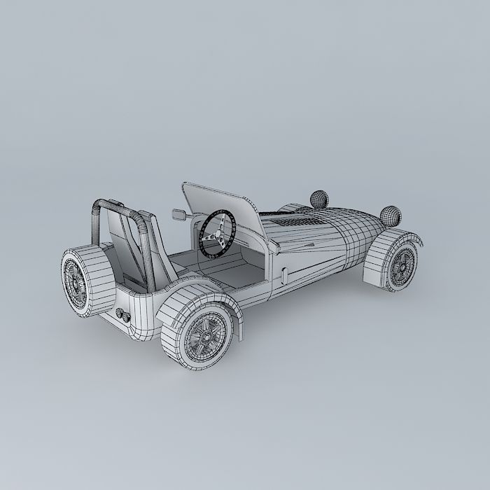 Antique colorful car Free 3D model_4