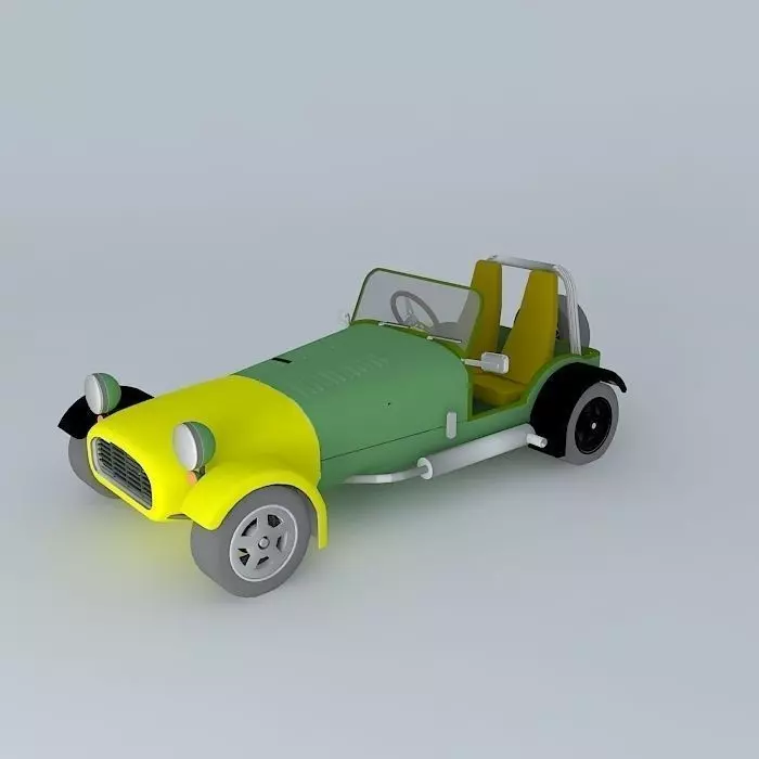 Antique colorful car Free 3D model_0