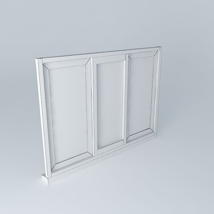 Wide triple window Free 3D model_4