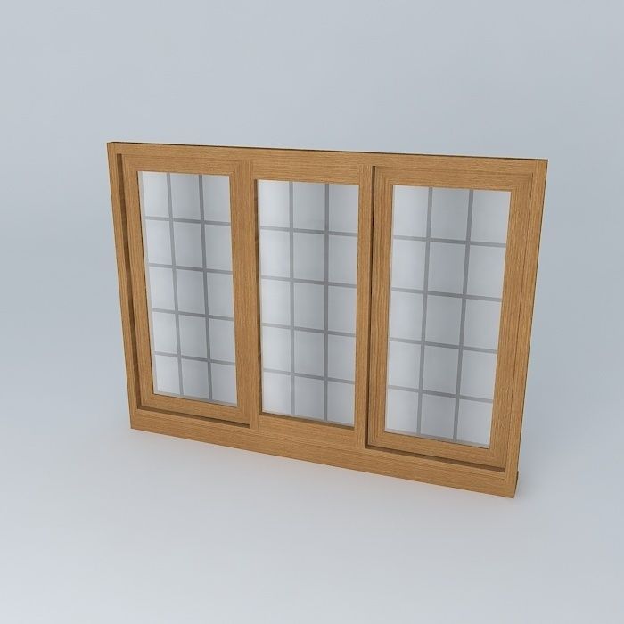 Wide triple window Free 3D model_1
