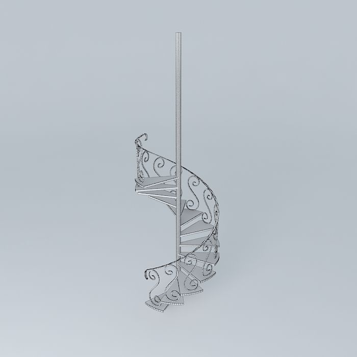 Spiral Staircase Free 3D model_3