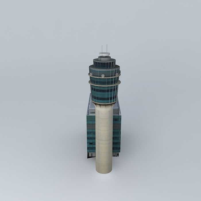 Hong Kong Airport Control Tower Free 3D model_1