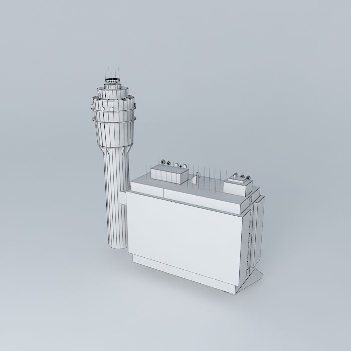 Hong Kong Airport Control Tower Free 3D model_3
