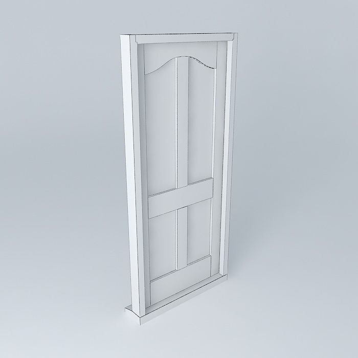 Simple brown doors Free 3D model_4