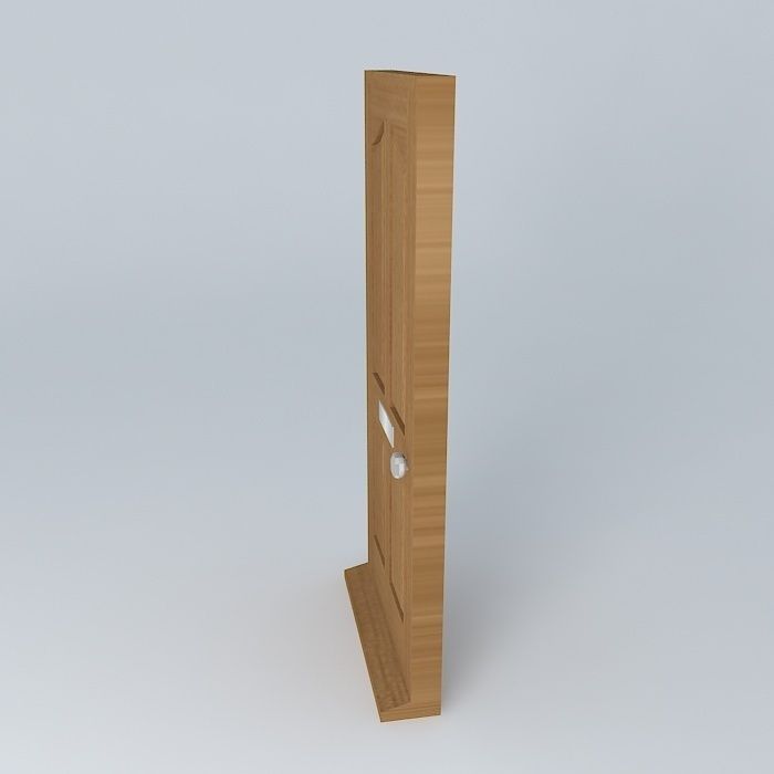 Simple brown doors Free 3D model_2