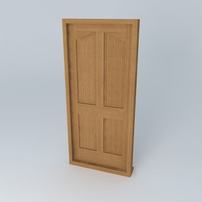 Simple brown doors Free 3D model_1