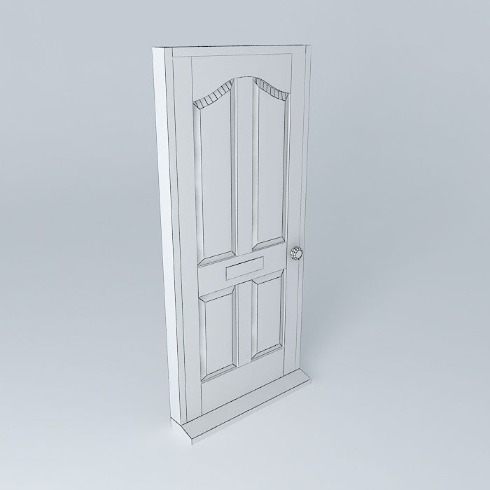 Simple brown doors Free 3D model_3