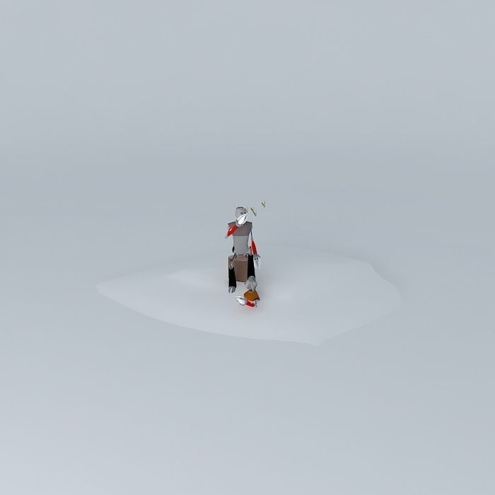 Robot snowman in snow Free 3D model_2