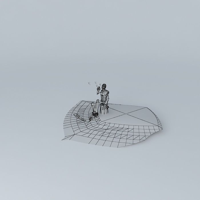 Robot snowman in snow Free 3D model_4