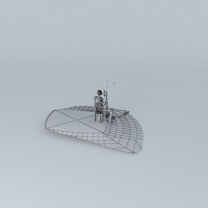 Robot snowman in snow Free 3D model_3