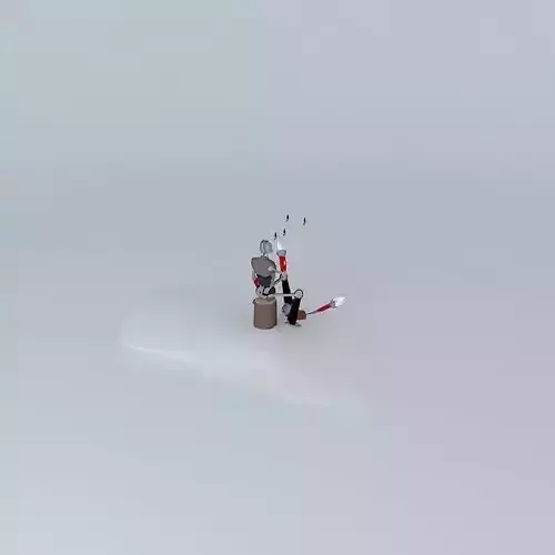 Robot snowman in snow Free 3D model