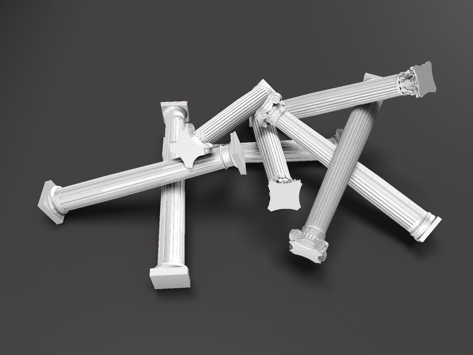 Classical Columns     Doric Ionic Corinthian for educational use 3D print model_3