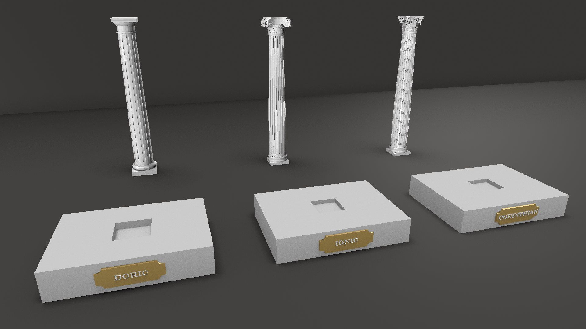 Classical Columns     Doric Ionic Corinthian for educational use 3D print model_4