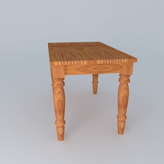 Old wooden table Free 3D model_2