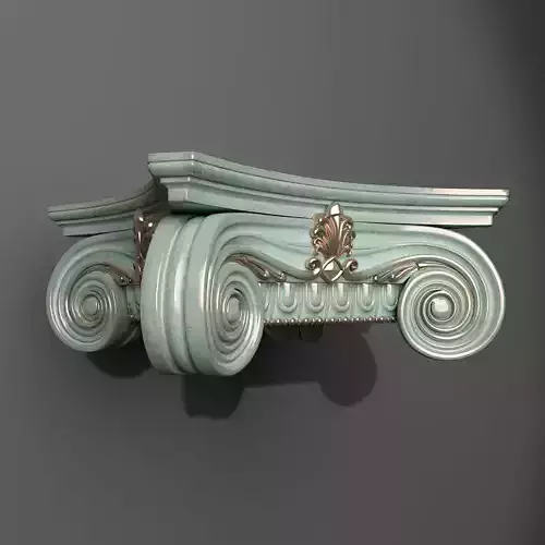 Capital ornate shelf on wall 3D model