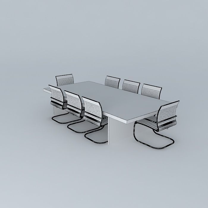 Conference Table Free 3D model_4