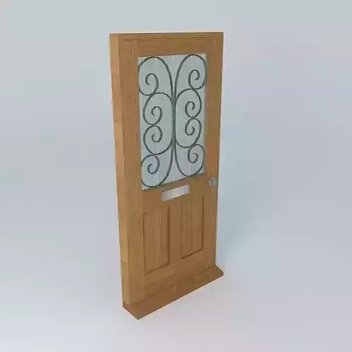 Simple glassed door Free 3D model