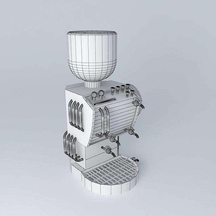 Steampunk steam Coffee Machine Free 3D model_3