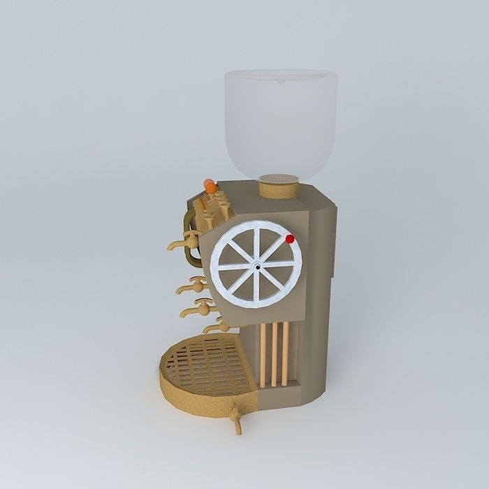 Steampunk steam Coffee Machine Free 3D model_2