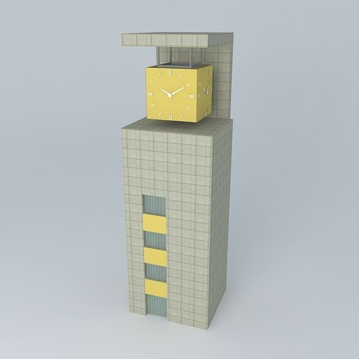 Huizhou Station Clock Tower Free 3D model_1