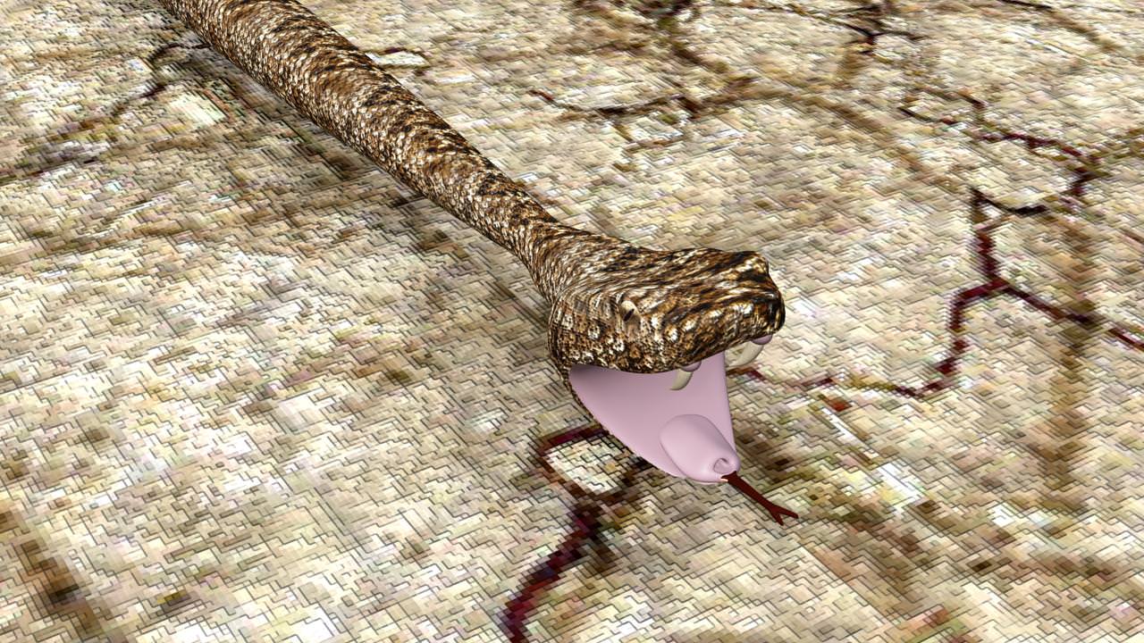 AAA Very Low Poly Snake Low-poly 3D model_6